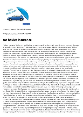car hauler insurance