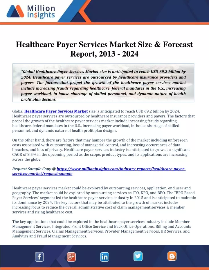 healthcare payer services market size forecast