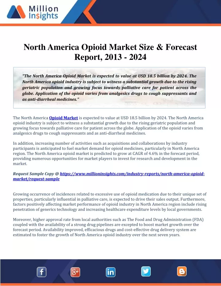 north america opioid market size forecast report