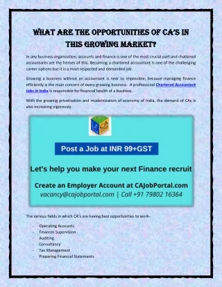 What are the opportunities of CA