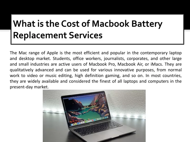 what is the cost of macbook battery replacement services