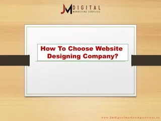 Website Designing and Development Services - J.M. Digital Marketing Services