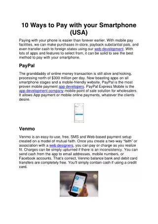 10 ways to pay with your smartphone usa