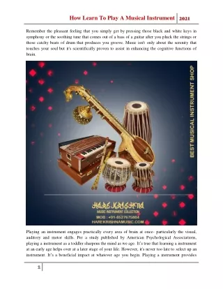 how learn to play a musical instrument 2021
