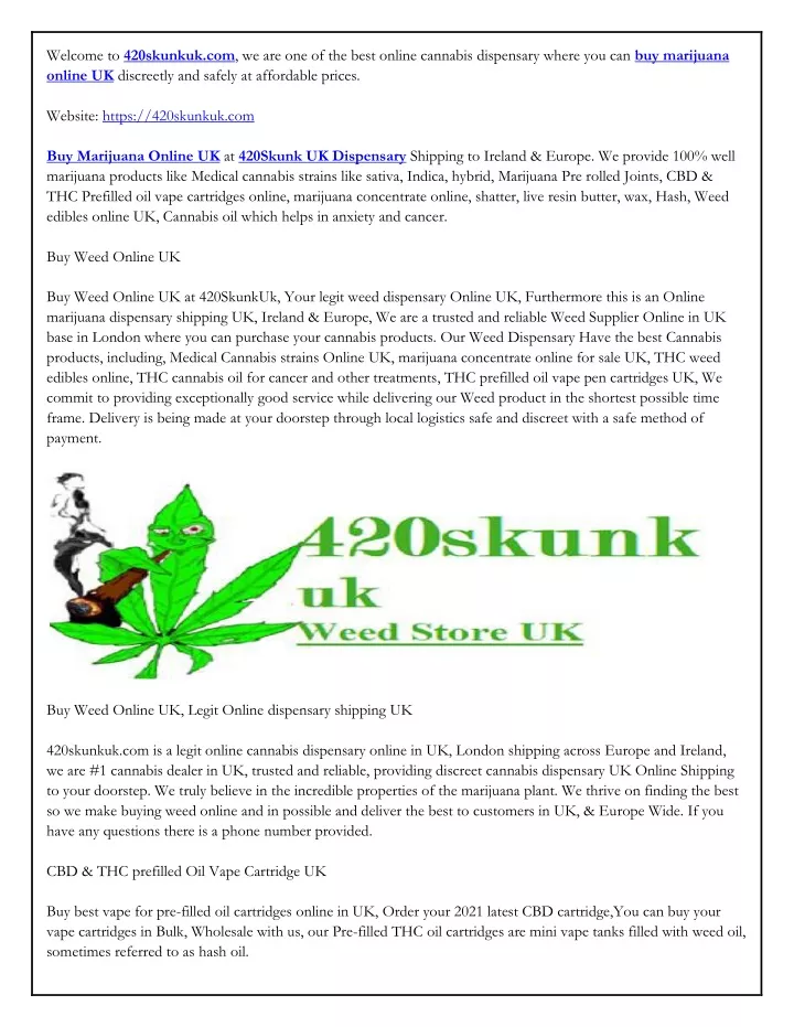 welcome to 420skunkuk com we are one of the best