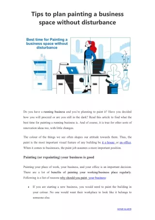 Tips to plan painting a business space without disturbance