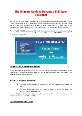 the ultimate guide to become a full stack