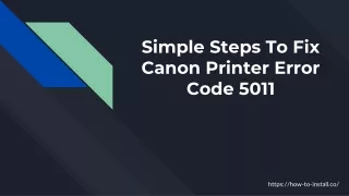 Simple Steps To Fix Canon Printer Error Code 5011