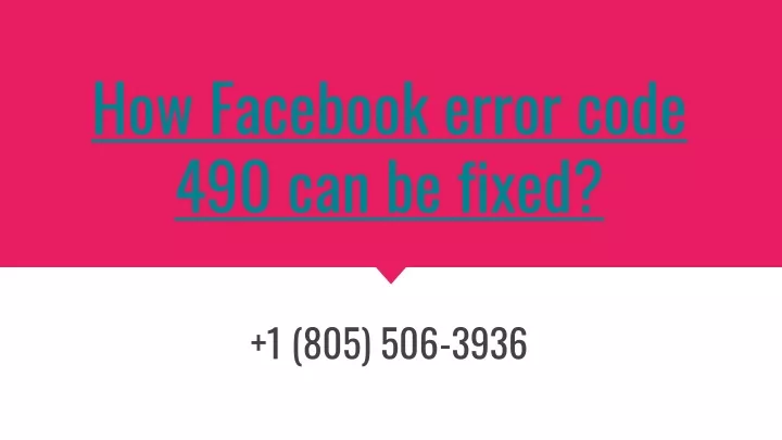 how facebook error code 490 can be fixed