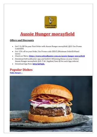 aussie hunger morayfield offers and discounts
