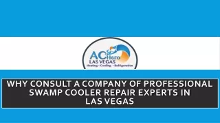 Why Consult A Company Of Professional Swamp Cooler Repair Experts In Las Vegas