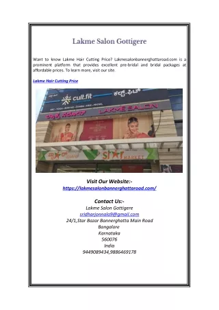 Lakme Hair Cutting Price | Lakmesalonbannerghattaroad.com