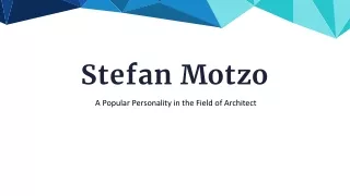 Build your Architectural Profession with Stefan Motzo