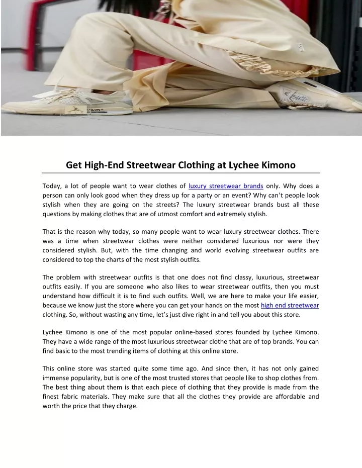 get high end streetwear clothing at lychee kimono