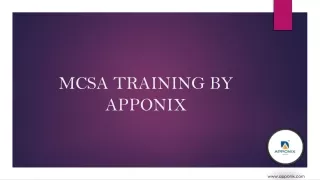 MCSA Training Course by Apponix