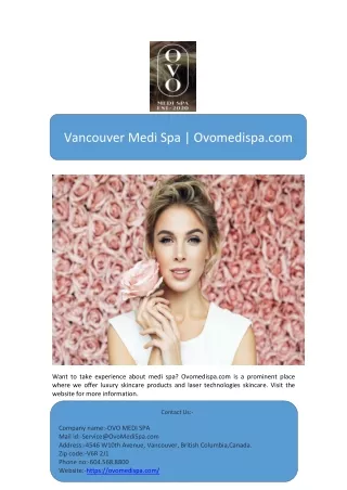 vancouver medi spa ovomedispa com