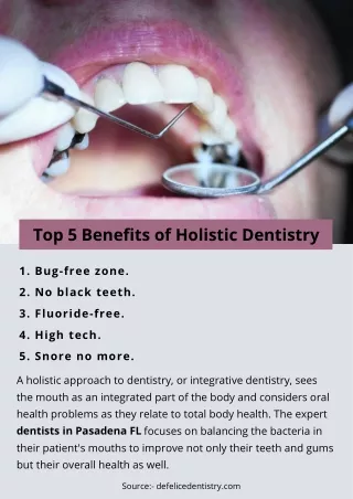 Top 5 Benefits of Holistic Dentistry