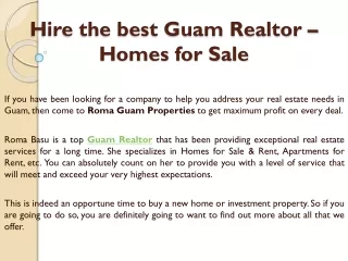 Hire the best Guam Realtor – Homes for Sale