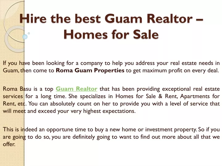 hire the best guam realtor homes for sale