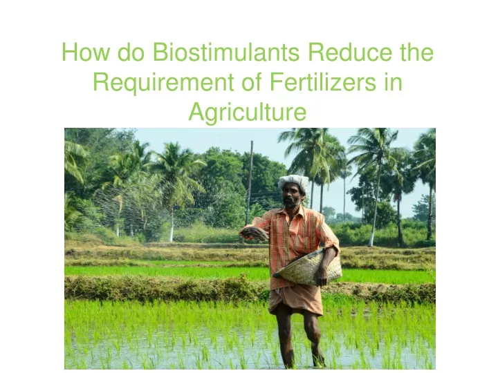 how do biostimulants reduce the requirement of fertilizers in agriculture