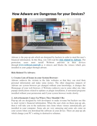 how adware are dangerous for your devices