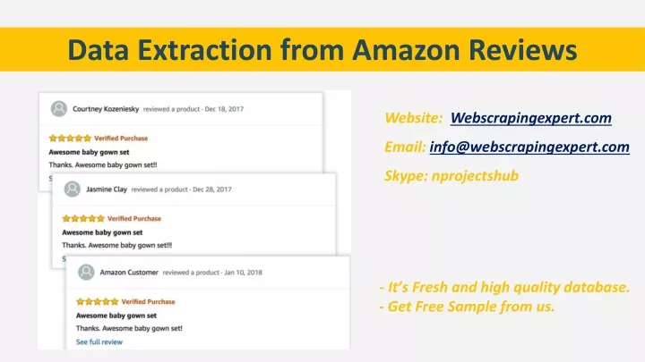 data extraction from amazon reviews