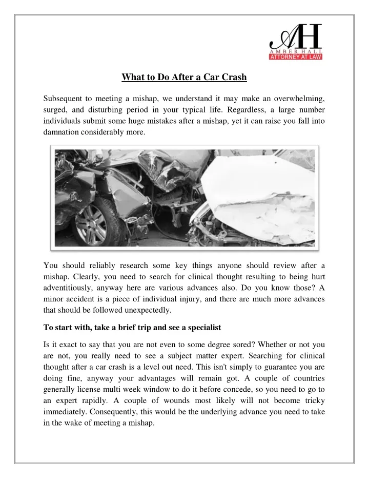 what to do after a car crash