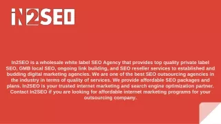 in2seo is a wholesale white label seo agency that