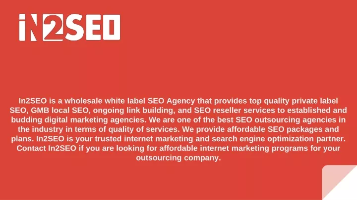 in2seo is a wholesale white label seo agency that