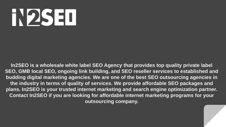 in2seo is a wholesale white label seo agency that