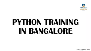 PYTHON TRAINING IN BANGALORE BY APPONIX