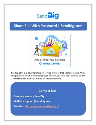 Share File With Password | Sendbig.com