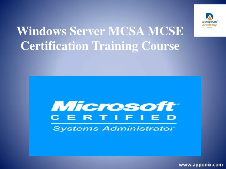 windows server mcsa mcse certification training course