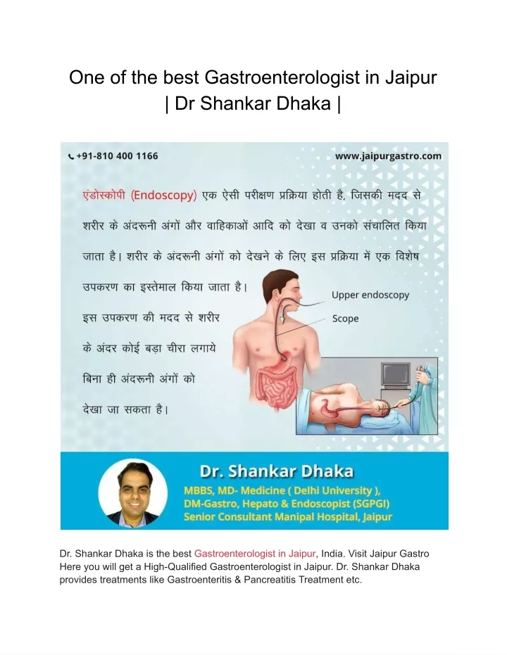 one of the best gastroenterologist in jaipur