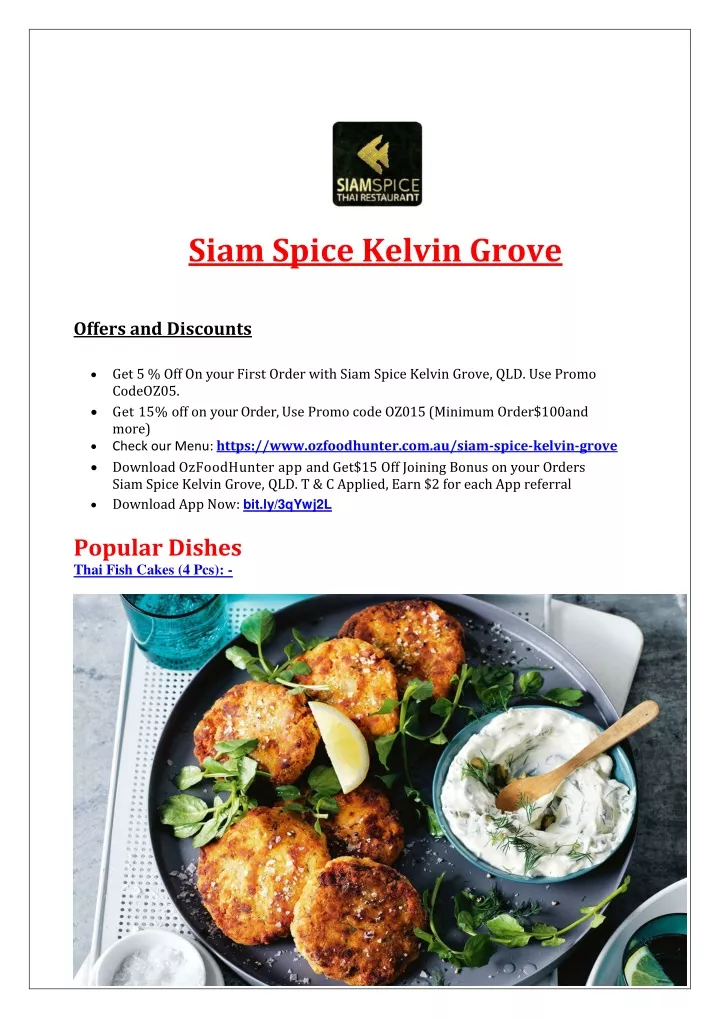 siam spice kelvin grove offers and discounts