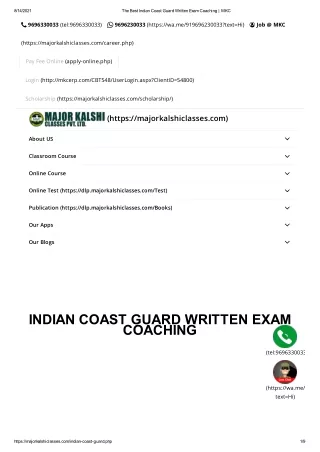Best Indian Coast Guard Institute in India | Major Kalshi Classes