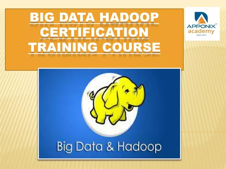 big data hadoop certification training course