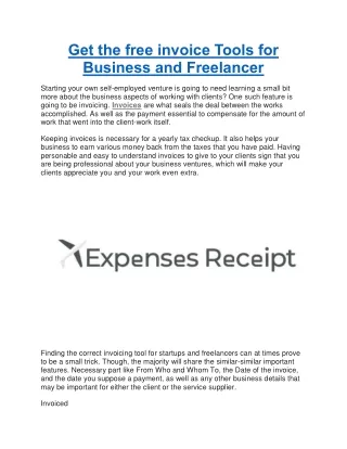 Get the free invoice Tools for Business and Freelancer