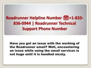 roadrunner helpline number 836 0944 roadrunner