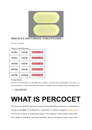 percocet oxycodone paracetamol