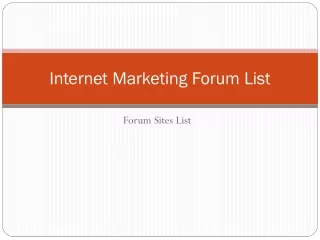 Forum Posting Sites List 2022 | Internet Marketing Forum List