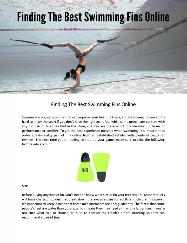 finding the best swimming fins online finding