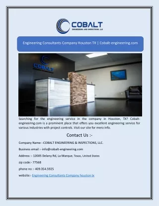 engineering consultants company houston tx cobalt