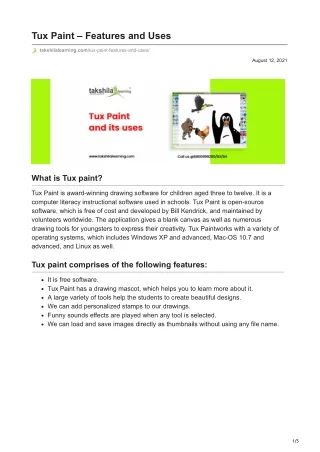 tux paint features and uses