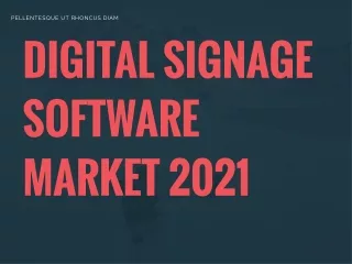 Digital Signage Software Market 2020: New Trends, Growth, Outlook and Forecast To 2026