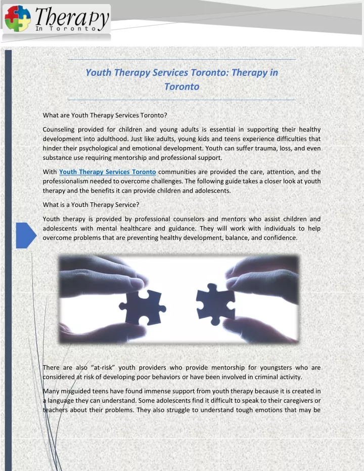 youth therapy services toronto therapy in toronto
