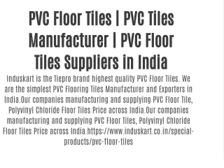 PVC Floor Tiles | PVC Tiles Manufacturer | PVC Floor Tiles Suppliers in India
