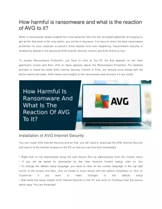 How harmful is ransomware and what is the reaction of AVG to it?