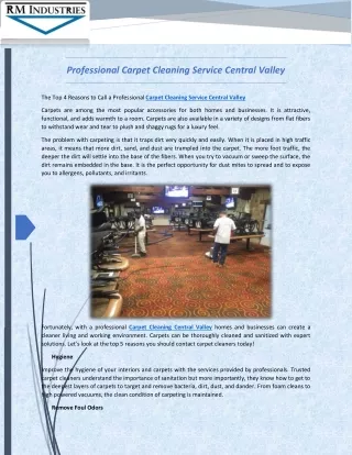 Professional Carpet Cleaning Service Central Valley