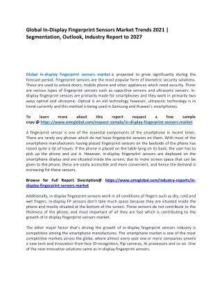 global in display fingerprint sensors market